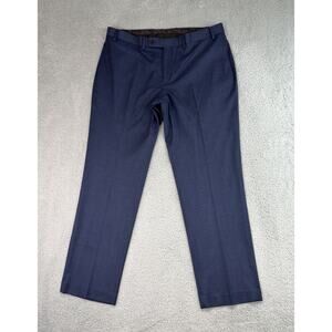 Ralph Lauren Mens 38x30 CA-01129 RN-90736 Navy Dress Pants Window Pane Plaid